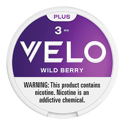 A photo of a Plus Wild Berry 3MG can.